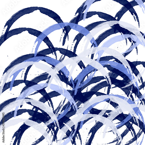 Abstract background, round traces of blue color