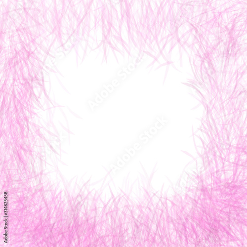 Pink frame, abstract grass foliage