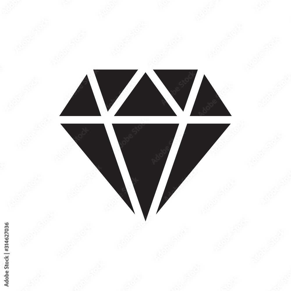 Diamond Icon Vector. Simple flat symbol. Perfect Black pictogram illustration on white background. Diamond Icon Vector. Simple flat symbol. Perfect Black pictogram illustration on white background.