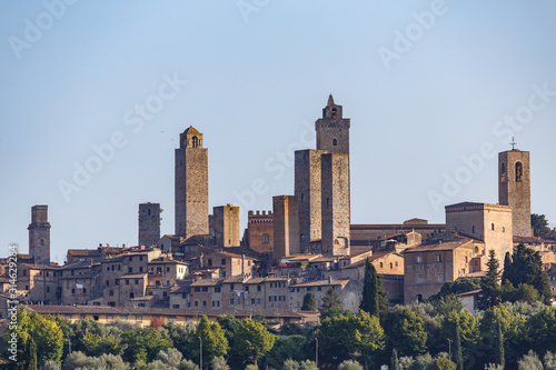 View to medieval towers of San Gimignano old town  Italy