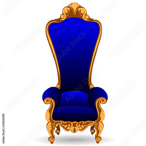 Blue soft throne. Vector art