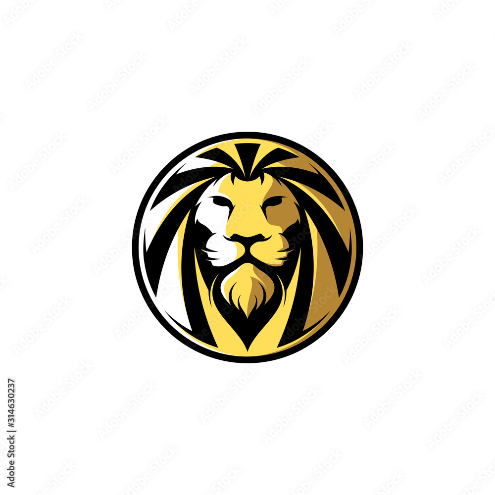 Lion's head with three amazing color logos Lion's head with three amazing color logos