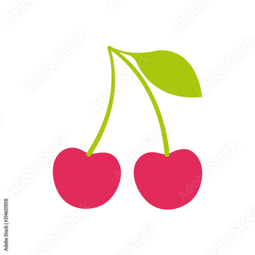 cherries pop art style icon vector illustration design