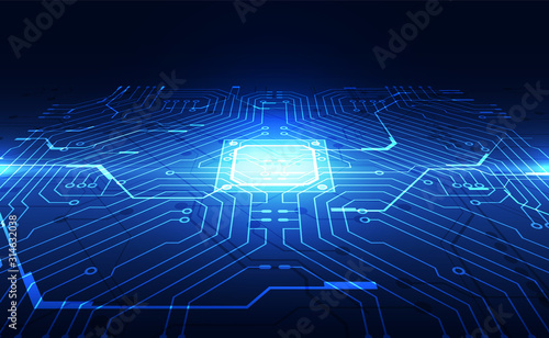 Vector graphics. chip processor speed technology background. vector illustration