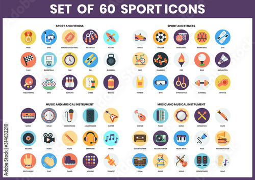 Sports icons set for business