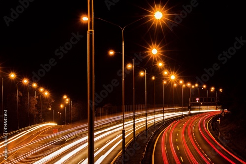 The largest highway of the Czech Republic at night