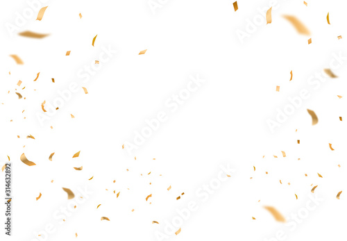 Golden serpentine set, isolated on transparent background. Decoration for party, birthday celebrate or Christmas carnival, Valentine`s background. Festival decor.