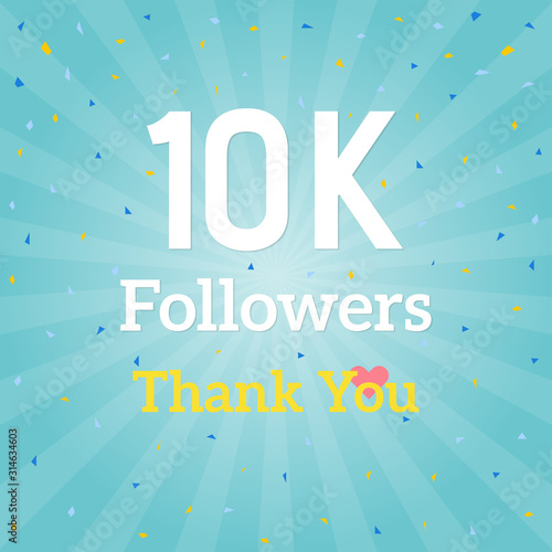 10k followers banner. Illustration for social networks