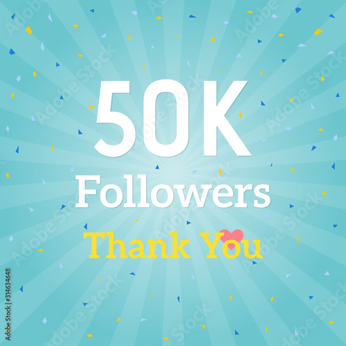 50k followers banner. Illustration for social networks