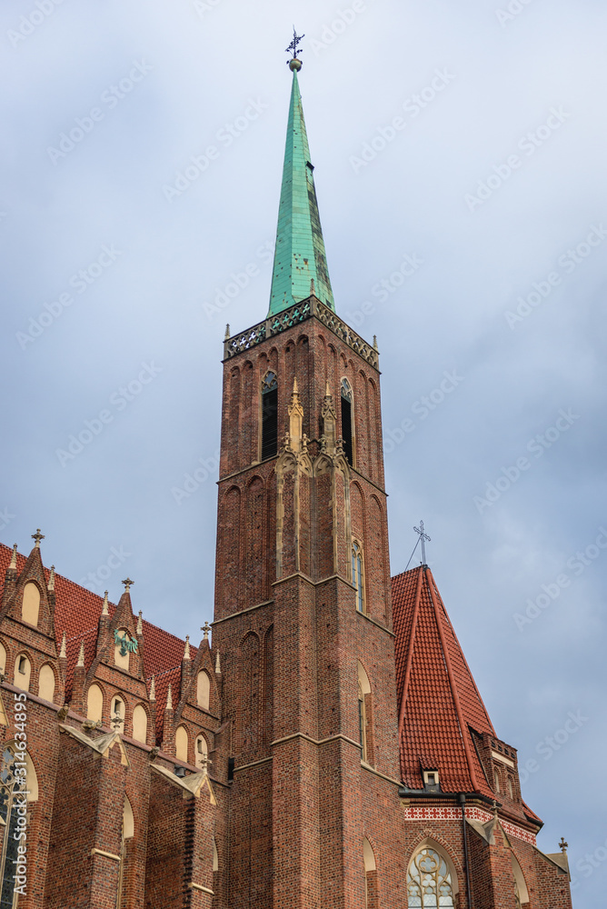 Holy Cross and Saint Bartholomew Church in Ostrow Tumski - historic part of Wroclaw city, Poland Holy Cross and Saint Bartholomew Church in Ostrow Tumski - historic part of Wroclaw city, Poland