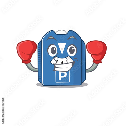 Sporty Boxing parking disc mascot character style