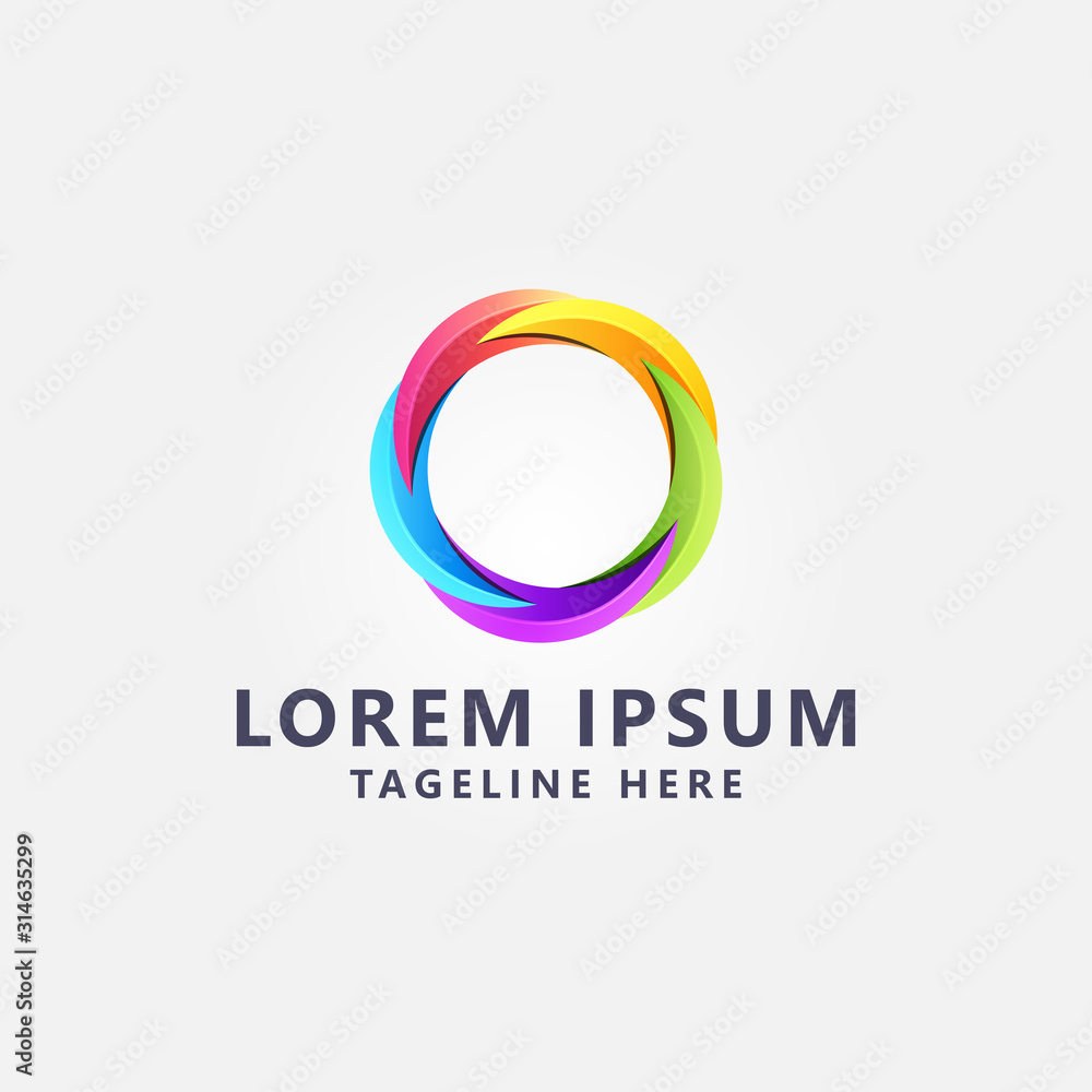Premium Colorful circle logo design Vector