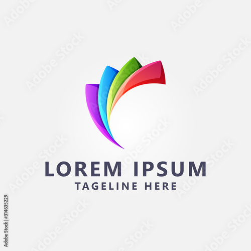 Premium Abstract Letter C logo design Vector