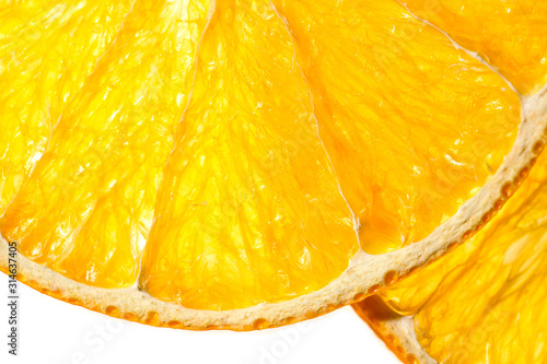 Cuadro en lienzo Dried orange chips, organic, vegetarian shot large on a white background