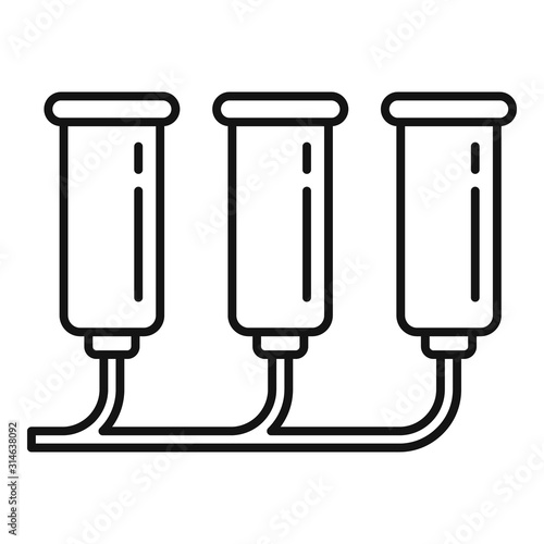 Milk assembly line icon. Outline milk assembly line vector icon for web design isolated on white background