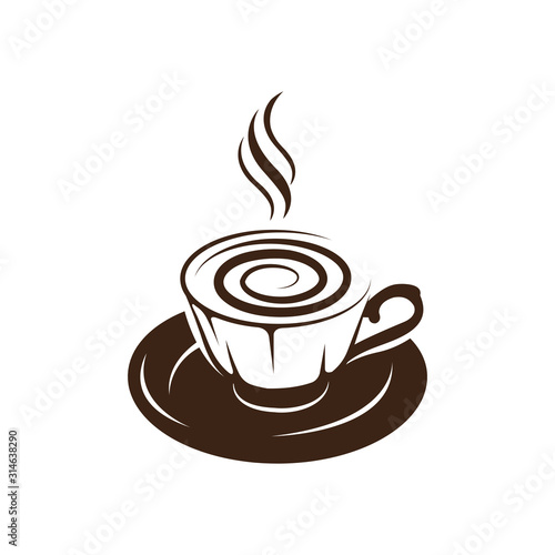 Traditional Turkish Coffee and Cup Vector Illustration