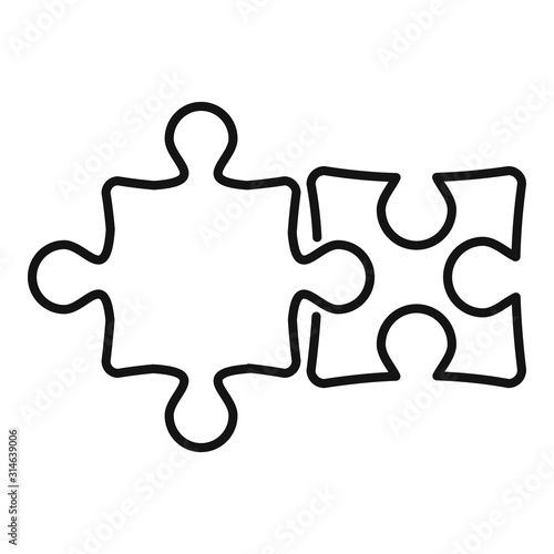 Square jigsaw icon. Outline square jigsaw vector icon for web design isolated on white background