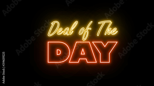 Neon text word letter on the black color brick wall for promotion sale and for clearance sale and for promote sale season.