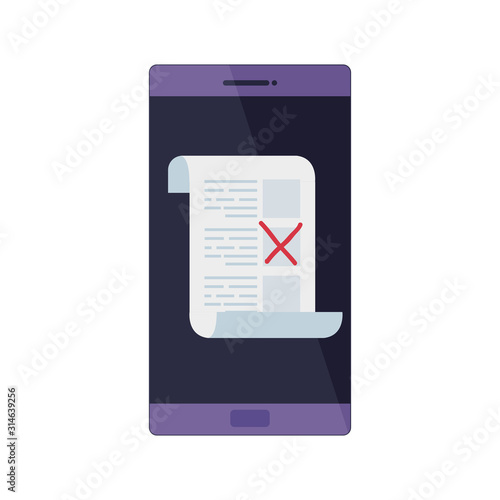 smartphone for vote online isolated icon vector illustration design
