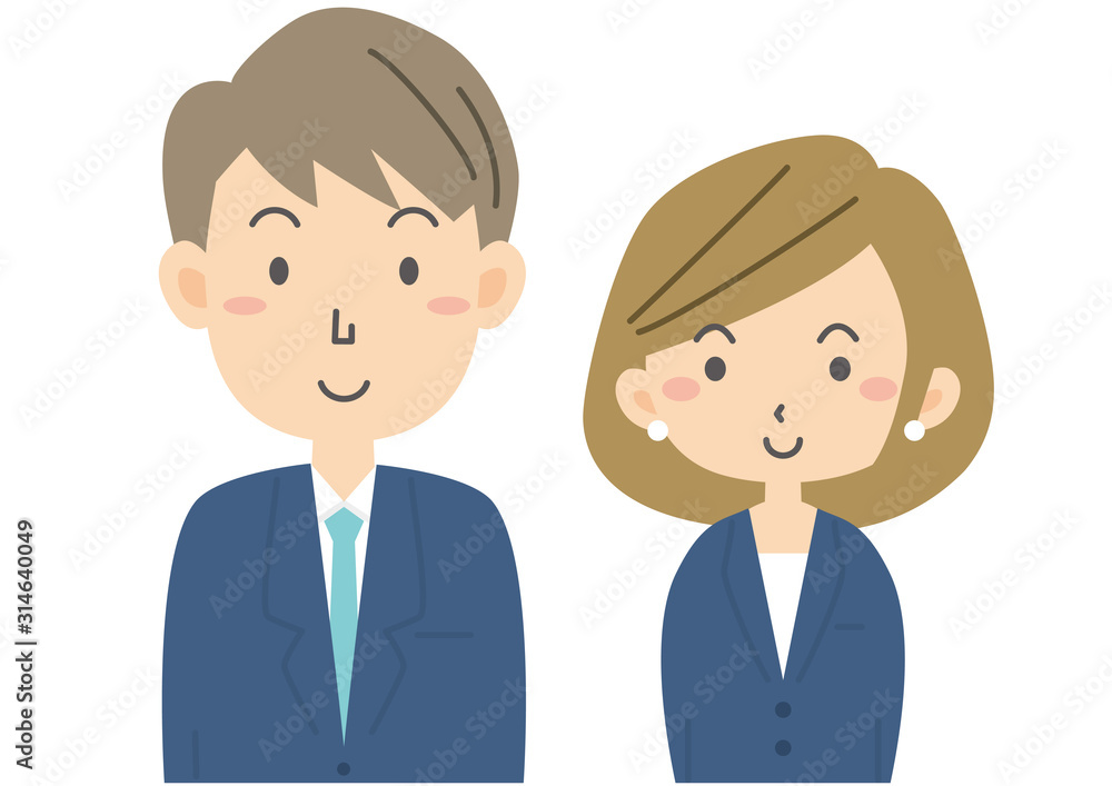 スーツを着た若い男女 スーツを着た若い男女