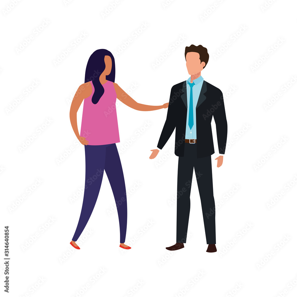 custom made wallpaper toronto digitalbusiness couple elegant avatar character vector illustration design
