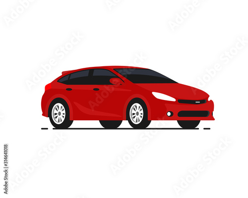 Car vector illustration. Rad hatchback. Vehicles transport. Auto Icon in flat style. © Belozersky