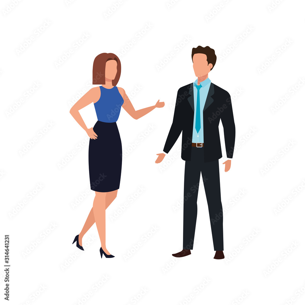 business couple elegant avatar character vector illustration design business couple elegant avatar character vector illustration design