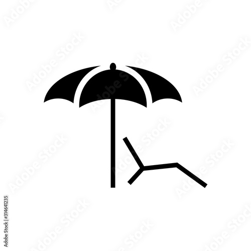 umbrella in the beach icon vector