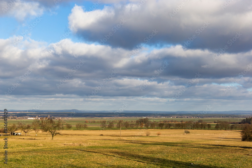 View to autumn South Bohemia countryside. Rural scene.