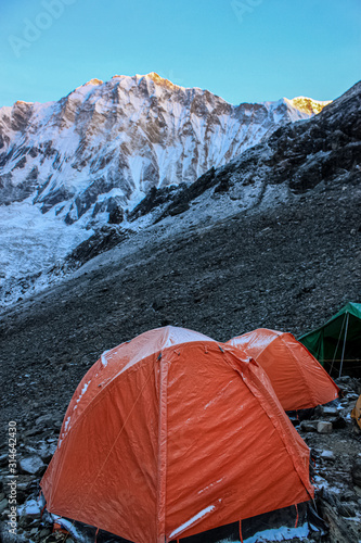 The Camping Tent Near Trekking to Mount Everest Base Camp