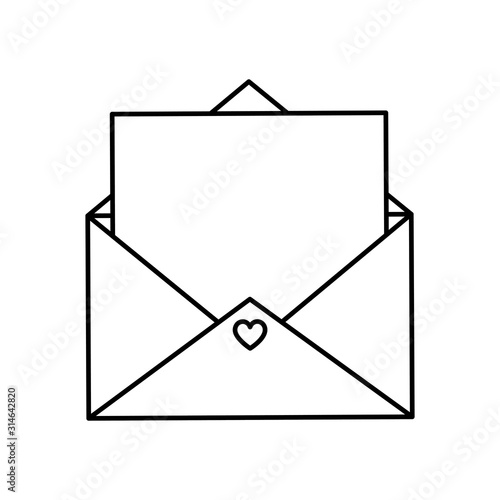 envelope open with heart isolated icon vector illustration design