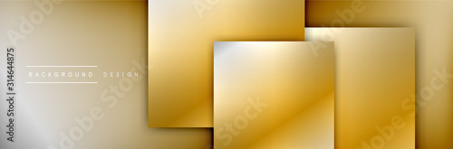 Square shapes composition geometric abstract background. 3D shadow effects and fluid gradients. Modern overlapping forms