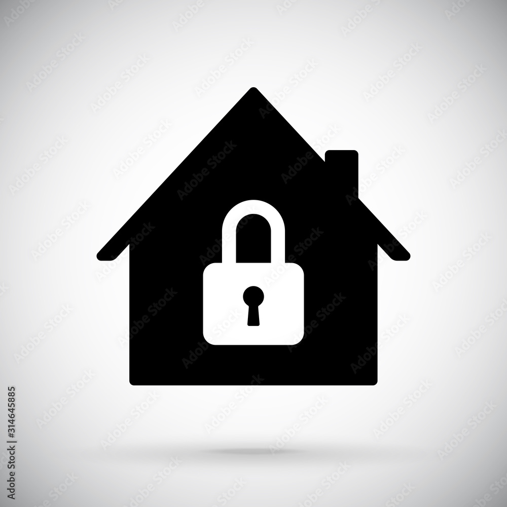 Black house icon. Closed account symbol Black house icon. Closed account symbol
