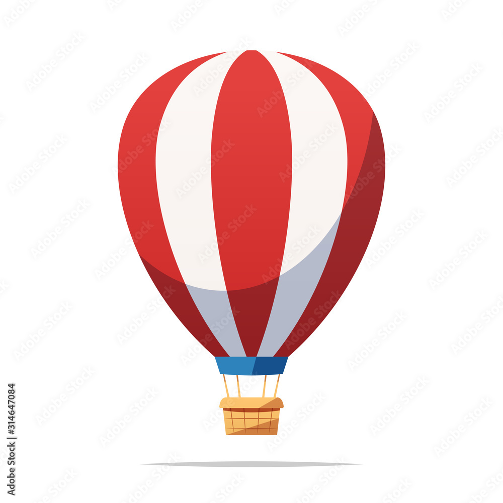 Fototapeta premium Balon na ogrzane powietrze wektor ilustracja na białym tle