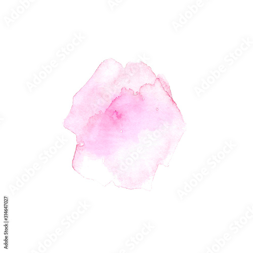 Colorful pink pastel watercolor stain with aquarelle paint blotch for Valentine day or wedding