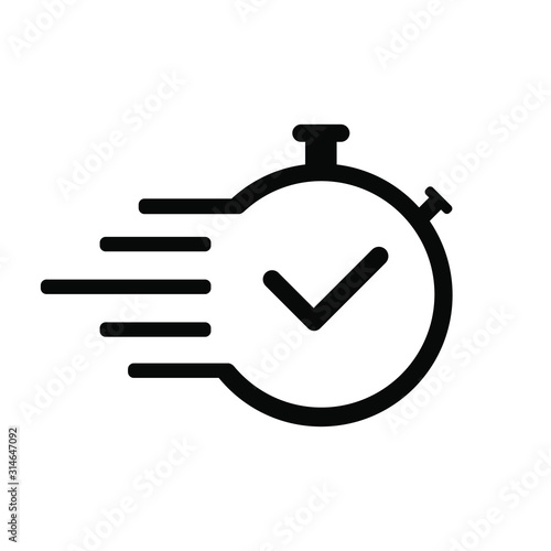 Time icon. Fast time symbol. Isolated vector illustration. photo