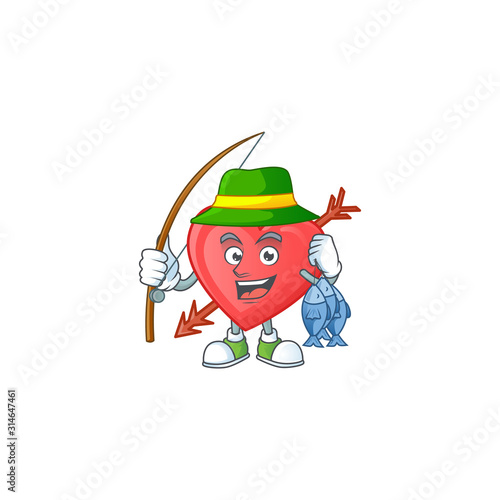A Picture of happy Fishing arrow love design