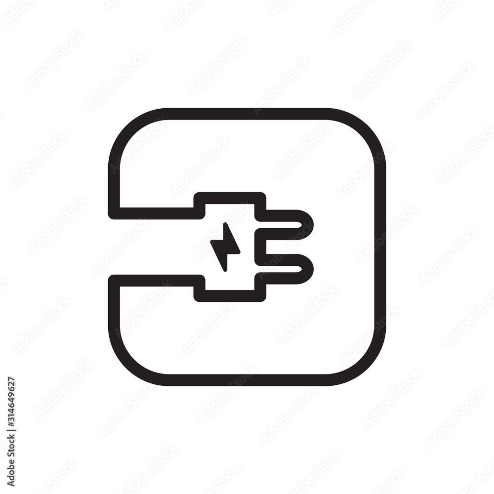 vector icon plugs electric in white background vector icon plugs electric in white background