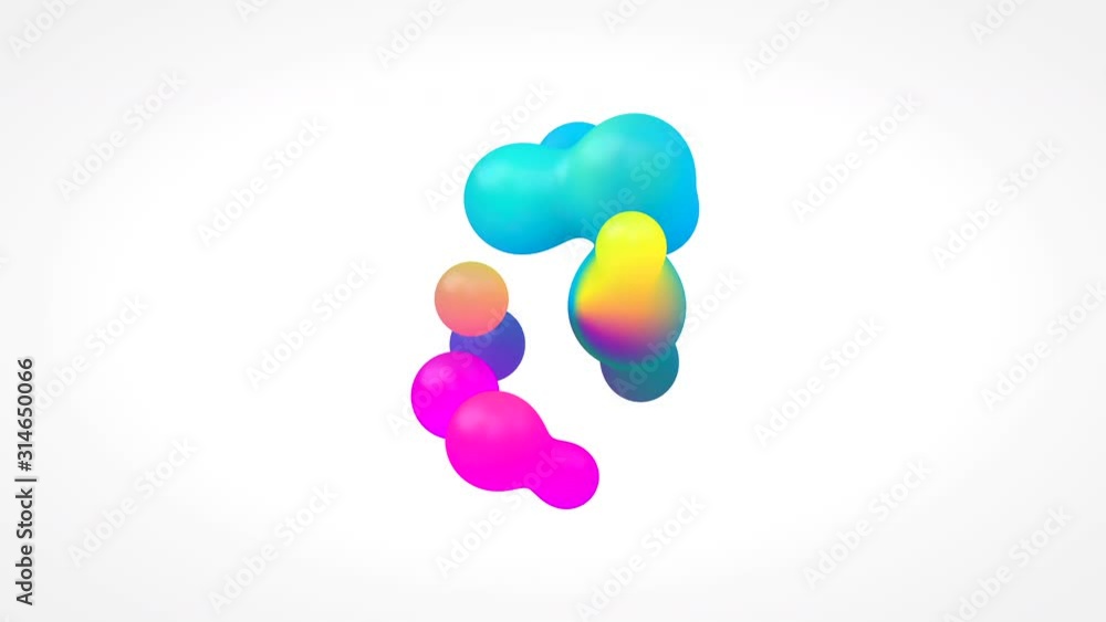 Abstract 3d geometric art with fluid floating liquid blobs, soap bubbles. colorful gradient motion graphic. Abstract 3d geometric art with fluid floating liquid blobs, soap bubbles. colorful gradient motion graphic.