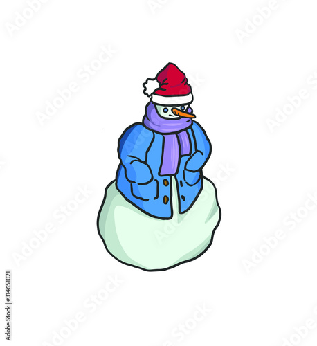 Un muñeco de nieve abrigado 