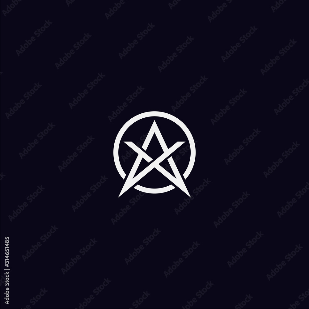 Letter A initial monogram star shape logo design template vector illustration Letter A initial monogram star shape logo design template vector illustration