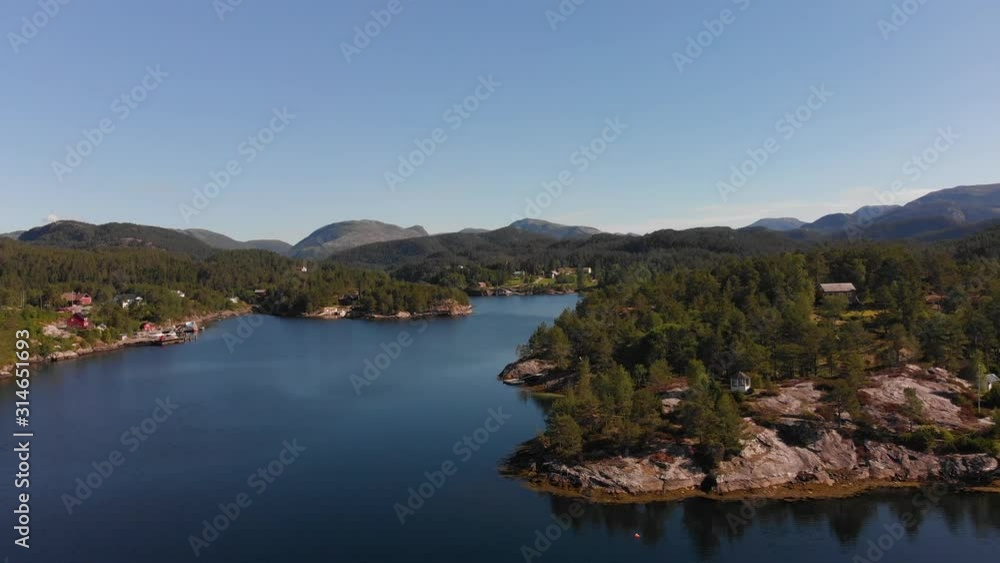 Aerial overflight of beautiful norwegian fiord landscape near Bergen. - Norway from above. Aerial overflight of beautiful norwegian fiord landscape near Bergen. - Norway from above.