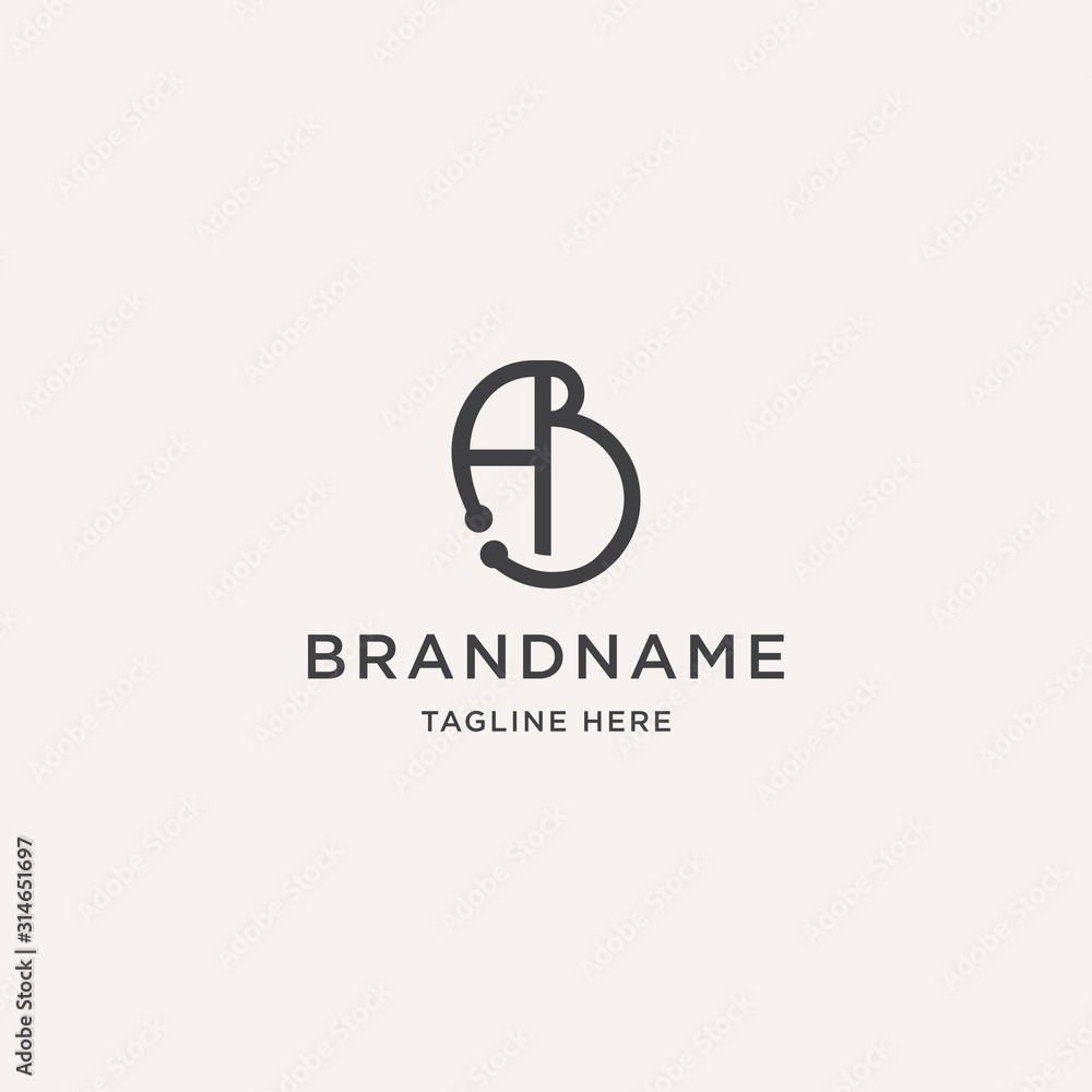 Obraz premium Letter AB BA initial logo design template vector illustration