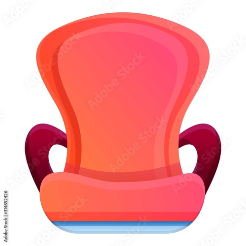 Colorful car baby seat icon. Cartoon of colorful car baby seat vector icon for web design isolated on white background