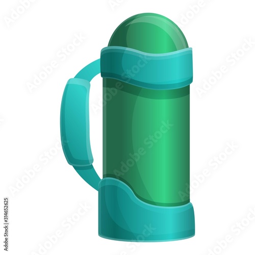 Sport thermo bottle icon. Cartoon of sport thermo bottle vector icon for web design isolated on white background