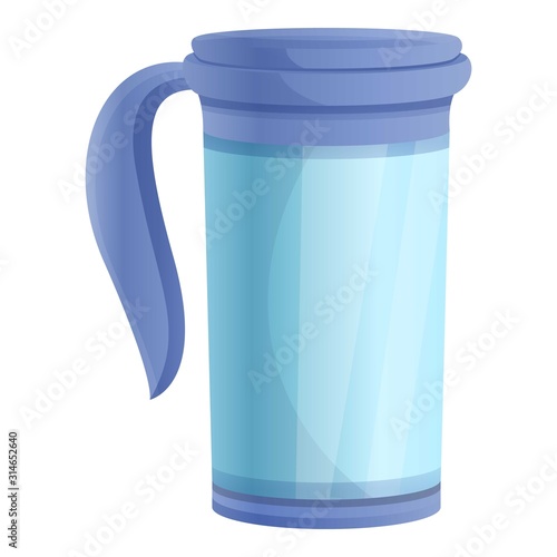 Glass thermo cup icon. Cartoon of glass thermo cup vector icon for web design isolated on white background