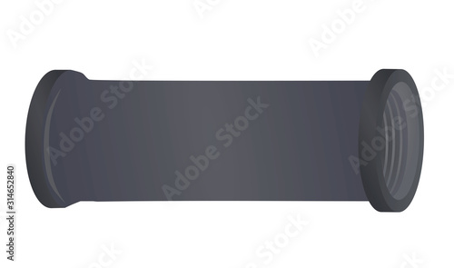 Silver pipe tube. vector illustration