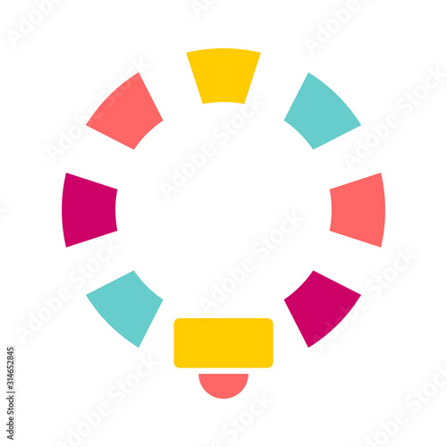 Digital idea creative logo with negative space bulb