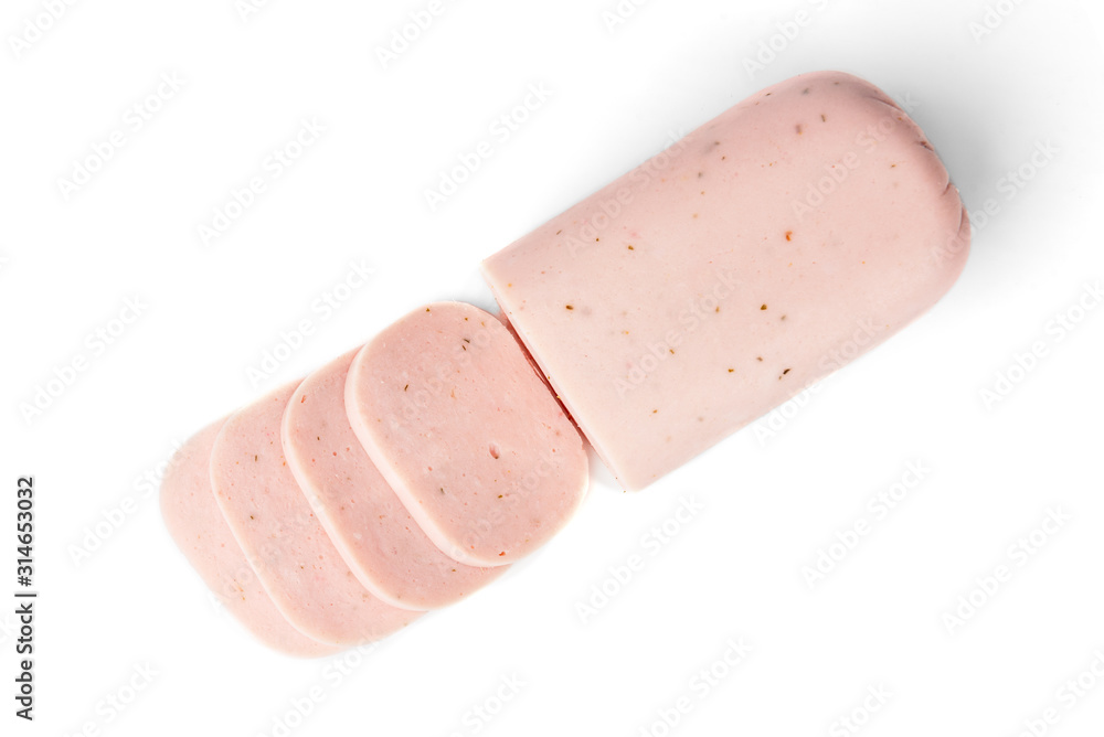 Chicken ham isolated on white background. Chicken ham isolated on white background.