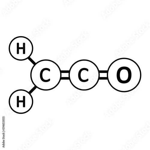Ketene gas molecule icon.
